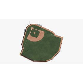 Baseball Field Brick Wall 3D model
